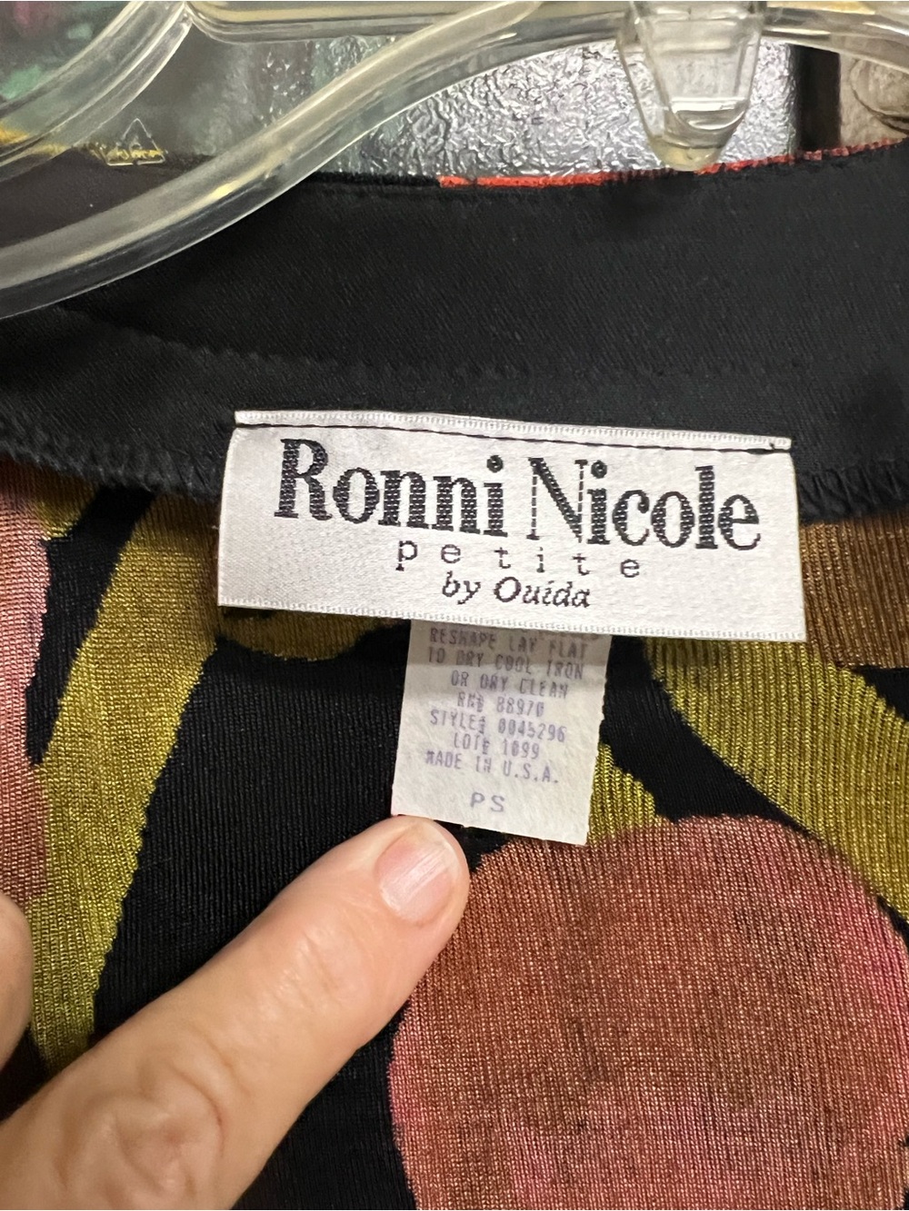 Ronni Nicole Black Floral Open Cardigan with Pink and Orange Blooms - Picture 2 of 10